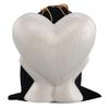 Aestheticurns Forever Heart Cremation Urn for Adults - Funeral Urn for Ashes - Metal With Velvet Bag (White) view 1