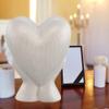Aestheticurns Forever Heart Cremation Urn for Adults - Funeral Urn for Ashes - Metal With Velvet Bag (White) view 2
