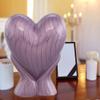 Aestheticurns Forever Heart Funeral Urn - Adult Metal Cremation Urn with Velvet Bag (Purple) view 2