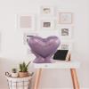 Aestheticurns Forever Heart Funeral Urn - Adult Metal Cremation Urn with Velvet Bag (Purple) view 3