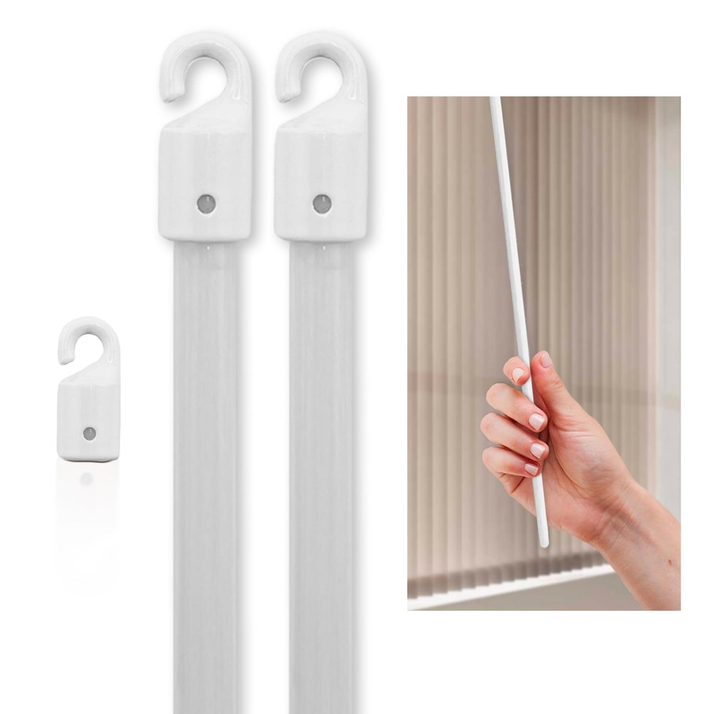 Amazing Drapery Hardware Premium White Reinforced Fiberglass Vertical Blind Wand with Aluminum Tip, 36-inches, 2 Pack - Effortless Installation - Ideal for Wand-Controlled Vertical Blinds