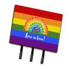 Caroline's Treasures CK8018TH68 Gay Pride Love is Love Mosaic Rainbow Leash or Key Holder, Wall Hooks, Key Hooks Holder, Coat Rack Wall Mount, Coat Hooks, Hooks for Hanging Keys, Towels, Aprons, Leash view 1