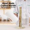 TheWolfard Handmade Green Onyx Paper Towel Holder  Unique Natural Stone Stand for Kitchen or Bathroom  Translucent Green Marble with Ivory Veining  Luxury Housewarming Gift view 3