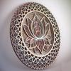 Avior Lotus Flower Mandala Wooden Wall Art, Wall Hanging Yoga Decor, Bohemian Boho wall Art, Layered Wall Decor, Housewarming and office decor 12x12 inches - 30x30cm view 1