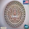 Avior Lotus Flower Mandala Wooden Wall Art, Wall Hanging Yoga Decor, Bohemian Boho wall Art, Layered Wall Decor, Housewarming and office decor 12x12 inches - 30x30cm view 2