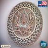 Avior Lotus Flower Mandala Wooden Wall Art, Wall Hanging Yoga Decor, Bohemian Boho wall Art, Layered Wall Decor, Housewarming and office decor 12x12 inches - 30x30cm view 3