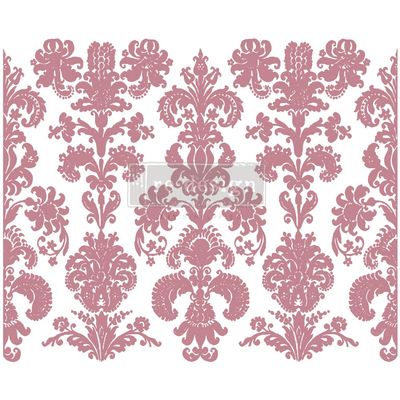 Redesign with Prima Decor Clear-Cling Stamps - Stamped Damask for Wall Paint Wall Art Furniture Decorative nightstand Bed Side Stand Large Vanity Table Set Makeup Vanity Dressing Table Computer Desk