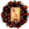 Happy Halloween Kitty Deco Mesh Handmade Wreath. Available in 24 inch and 28 inch diameters view 1