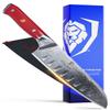 Dalstrong Santoku Knife - 7 inch - Shogun Series - Damascus - Japanese AUS-10V Super Steel Kitchen Knife - Vacuum Treated - Crimson Red ABS Handle - Razor Sharp Vegetable Knife - w/Sheath view 1