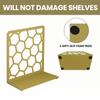 Gold Geometric Honeycomb Metal Bookends - Book Ends for Shelves - Decorative Modern Heavy Duty Bookend Stopper - Book Ends for Heavy Books - Home Office Book Holder - 1 Pair, 6x3.25x6.25 in view 2