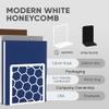White Geometric Honeycomb Metal Bookends - Book Ends for Shelves - Decorative Modern Heavy Duty Bookend Stopper - Book Ends for Heavy Books - Home Office Book Holder - 1 Pair, 6x3.25x6.25 in view 4