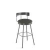 Amisco Monza 30 in. Swivel Bar Stool - Dark Grey Polyurethane/Dark Grey Metal view 1