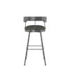 Amisco Monza 30 in. Swivel Bar Stool - Dark Grey Polyurethane/Dark Grey Metal view 4