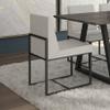 Amisco Derry Dining Chair - Light Gray Polyester/Black Metal view 2