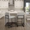 Amisco Derry 26 in. Counter Stool - Light Grey Polyester/Black Metal view 2