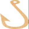 Fishing Hook Laser Cut Out Wood Shape Craft Supply - 2" view 1