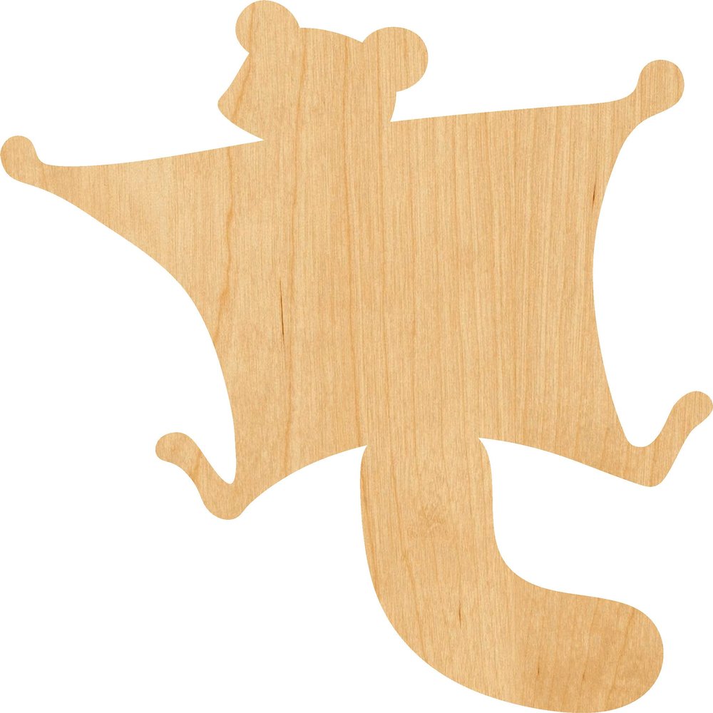 Flying Squirrel Laser Cut Out Wood Shape Craft Supply - 2"