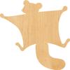 Flying Squirrel Laser Cut Out Wood Shape Craft Supply - 2" view 1