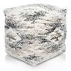 LOOMINAIRE Rustic Kilim Pouf/Footstool Sequoia Hand Woven of Handspun Yarn for Living Room Bed Room Family Room (16"x16"x16") view 1
