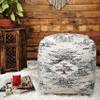 LOOMINAIRE Rustic Kilim Pouf/Footstool Sequoia Hand Woven of Handspun Yarn for Living Room Bed Room Family Room (16"x16"x16") view 2