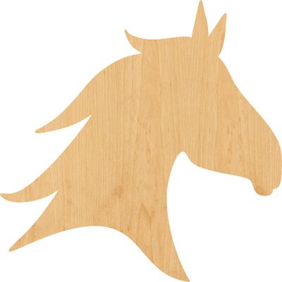 Horse Head Laser Cut Out Wood Shape Craft Supply - 2"