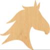 Horse Head Laser Cut Out Wood Shape Craft Supply - 2" view 1