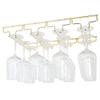 18.1" Wine Glasses Holder, Hanging Stemware Rack Under Cabinet, Wine Cup Display Stand, Holds up to 12 Glasses / 4 Rails, Stainless Steel Organizer for Bar Kitchen Home view 1