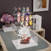 Nynelly Acrylic Display Case for Collectibles, 4 Tier Clear Miniature Display Box with Door, Assemble Countertop Showcase for Figures, Funko Pop, Dolls, Transparent Steps,White,12.5"x9.4"x11.6" view 3