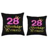 28th Birthday Princess Cute Art For Girl Women 28 Years Old Throw Pillow view 3