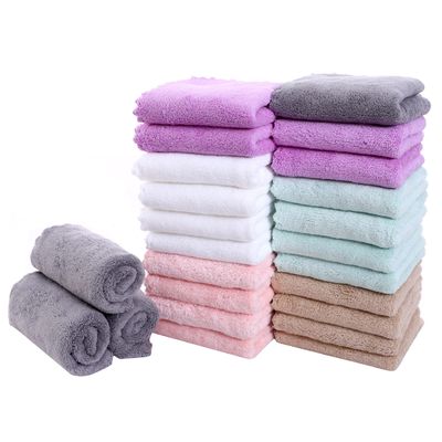 24 Pack Kitchen Dishcloths - Does Not Shed Fluff - Reusable Dish Towels, Dish cloths, Super Absorbent Coral Fleece Cleaning Cloths, Nonstick Oil Washable Fast Drying, 16 x 19 Inch (Multicolor)