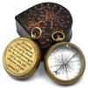 Be Strong and Courageous (Joshua 1:9) Brass Compass with wooden Box-Engraved Scripture Prayer Compass Religious Gift for Men & Women - Baptism, Confirmation, Communion Compass for Boys Graduation Gift view 2