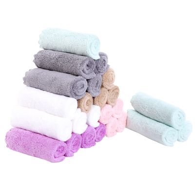 24 Pack Kitchen Dishcloths - Does Not Shed Fluff - Reusable Dish Towels, Dish cloths, Super Absorbent Coral Fleece Cleaning Cloths, Nonstick Oil Washable Fast Drying, 10 x 10 Inch (Multicolor)