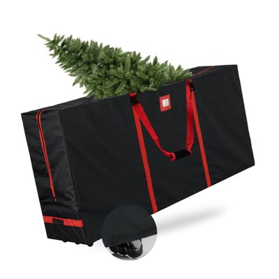 Tree Nest Rolling Christmas Tree Storage Bag 7.5ft Christmas Tree Box for Xmas Artificial Disassembled Trees Holiday Extra Large Storage Bags Container with Wheels & Handles Waterproof Canvas Oxford