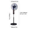 Pedestal Fans 4-Speed Oscillating Fan, Adjustable Stand/Quiet Operation Free Standing Cooling Cooler, with Timer Floor Fan,Multi-Purpose(Color:Black) view 2