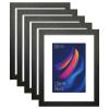 VCK 12x16 Inch Picture Frames, Set of 5 Wooden Picture Frames, Wall Display Decoration for Photos, Paintings, Landscapes, Posters, Drawings, Artwork (Black) view 1