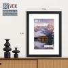 VCK 12x16 Inch Picture Frames, Set of 5 Wooden Picture Frames, Wall Display Decoration for Photos, Paintings, Landscapes, Posters, Drawings, Artwork (Black) view 2