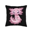 Cute Axolotl Pastel Goth Kawaii Anime Strawberry Milk Throw Pillow view 1