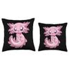 Cute Axolotl Pastel Goth Kawaii Anime Strawberry Milk Throw Pillow view 3