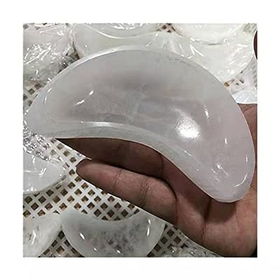 1pc Natural Selenite Moon Bowl Quartz Stones Reiki for Home Decoration 120mm