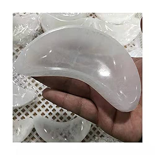 1pc Natural Selenite Moon Bowl Quartz Stones Reiki for Home Decoration 120mm