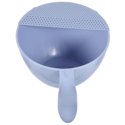 Hemoton Multifunction Rice Strainer 10.62 Inch Kitchen Colander with Handle Side Drain Holes Quick Water Flow for Rice Washing Food Draining