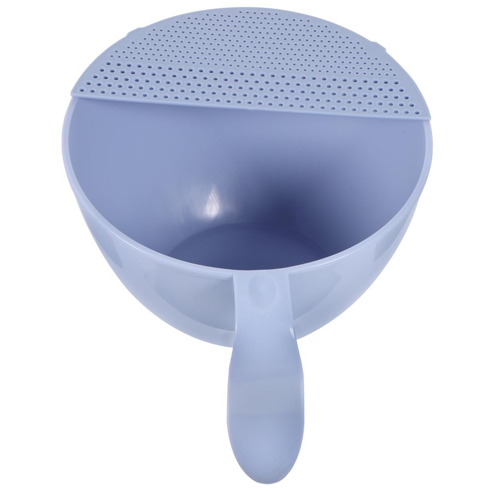 Hemoton Multifunction Rice Strainer 10.62 Inch Kitchen Colander with Handle Side Drain Holes Quick Water Flow for Rice Washing Food Draining