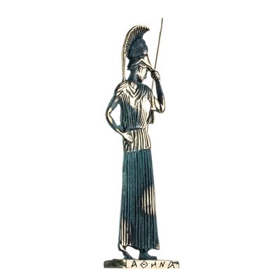 BEAUTIFUL GREEK STATUES Athena Minerva with Javelin Goddess of Wisdom Solid Bronze Handmade Statue 10.8 Inches
