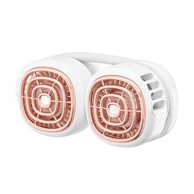 Neck-mounted fan, USB portable mini headdress, convenient and fashionable, simple and leafless lazy silent neck-mounted cooling fan, white