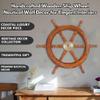 Brainmart Wooden Nautical Ship Wheel Wall Decor, Handmade Boat Steering Wheel, Coastal Ocean Theme Beach Home Decor for Living Room Bedroom Patio, Natural Brown  24 Inch view 4