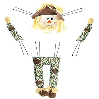 5 Piece Scarecrow Decor Kit (Teal Leopard, 32")