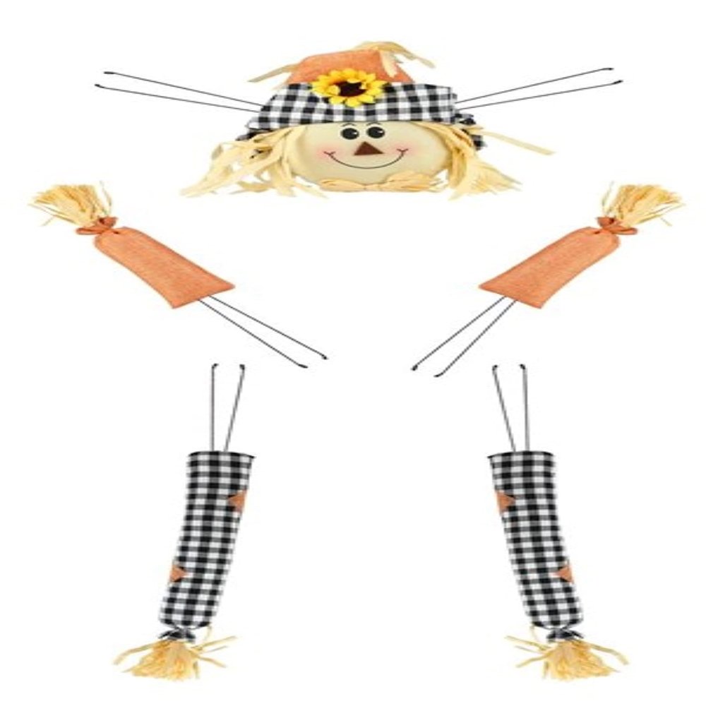 5 Piece Scarecrow Decor Kit (Black/White Check, 32")