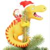 Tree Buddees Santa Riding a T-Rex Funny Christmas Tree Topper - Large 10" view 1