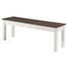 Furniture Dash - Wood Bench - Entryway Bench - Dining Bench - 53.15" W, 12.2" D, 17.72" H - 22lb - White Distressed view 1
