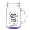 DISCOUNT PROMOS Custom Libbey Mason Jars w/Handles 16 oz. Set of 50, Personalized Bulk Pack - Traditional style, High standard - Blue view 1